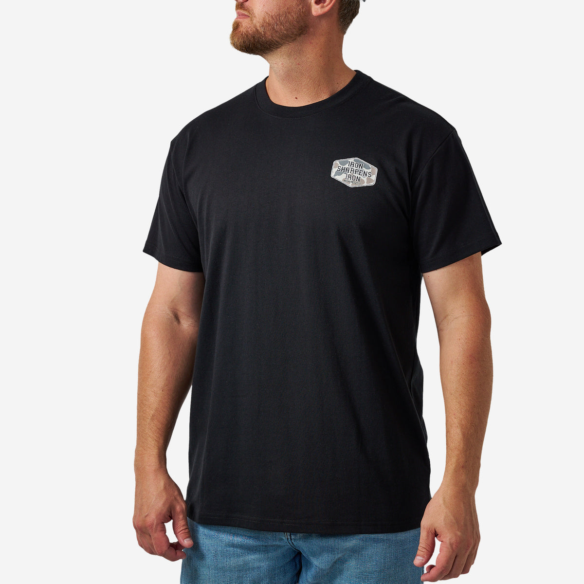Burlebo Adult Short Sleeve Tee Iron Sharpens Iron Black