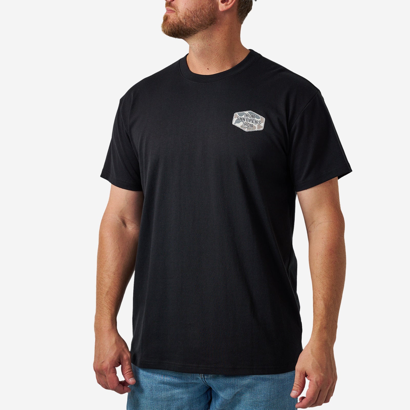 Burlebo Adult Short Sleeve Tee Iron Sharpens Iron Black