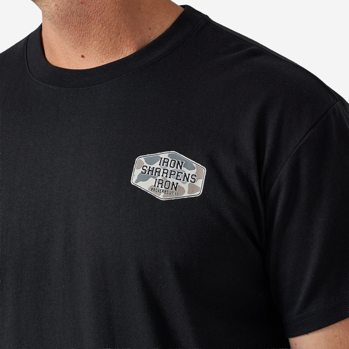 Burlebo Adult Short Sleeve Tee Iron Sharpens Iron Black