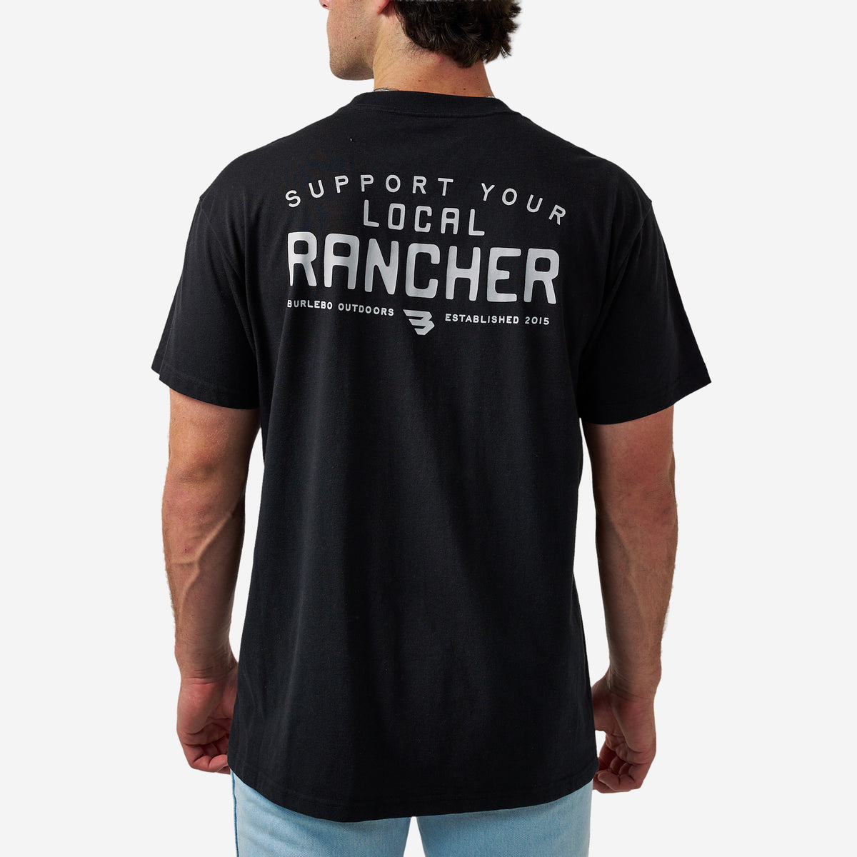 Burlebo Adult Short Sleeve Tee Local Rancher Black