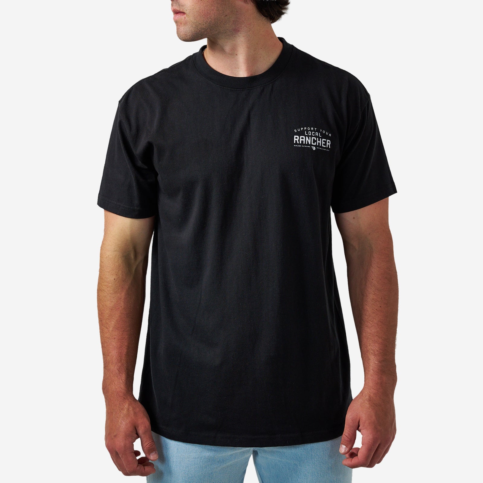 Burlebo Adult Short Sleeve Tee Local Rancher Black