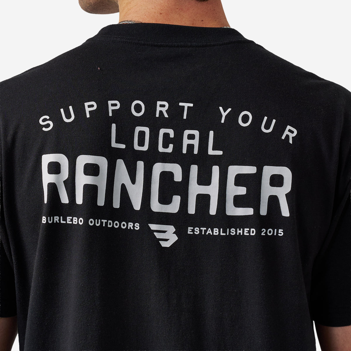 Burlebo Adult Short Sleeve Tee Local Rancher Black