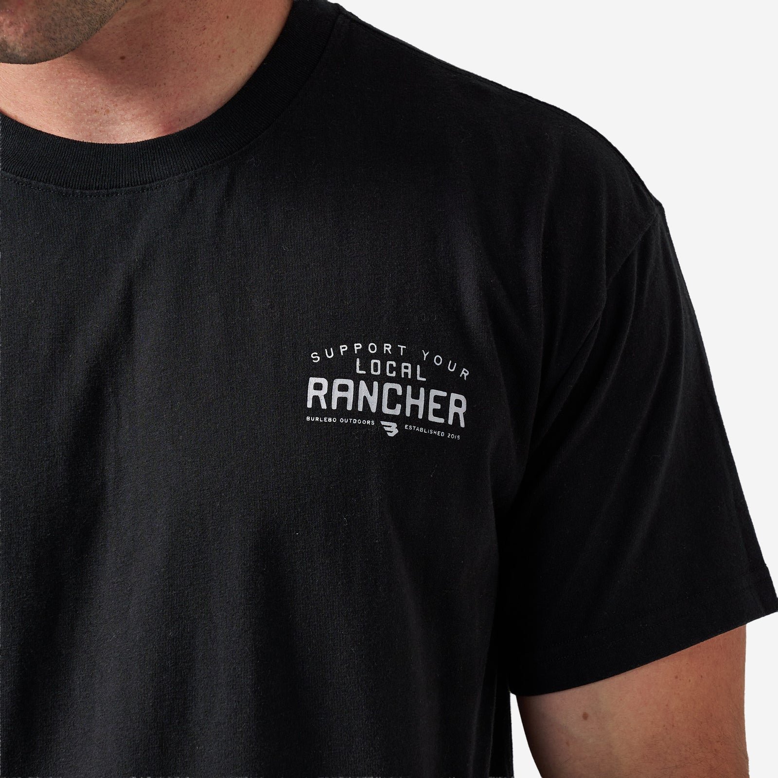 Burlebo Adult Short Sleeve Tee Local Rancher Black