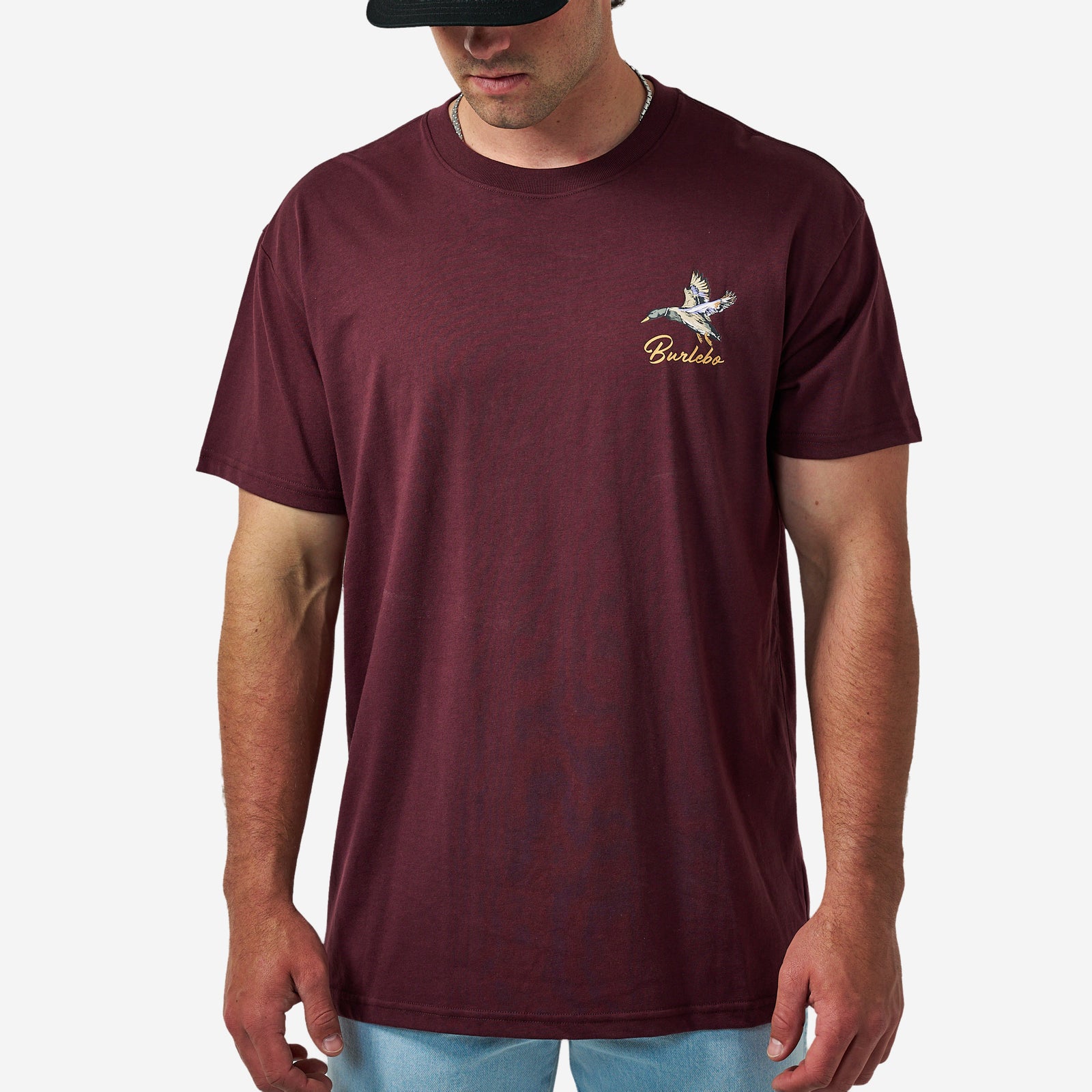 Burlebo Adult Short Sleeve Tee Pintail Triangle Duck Maroon
