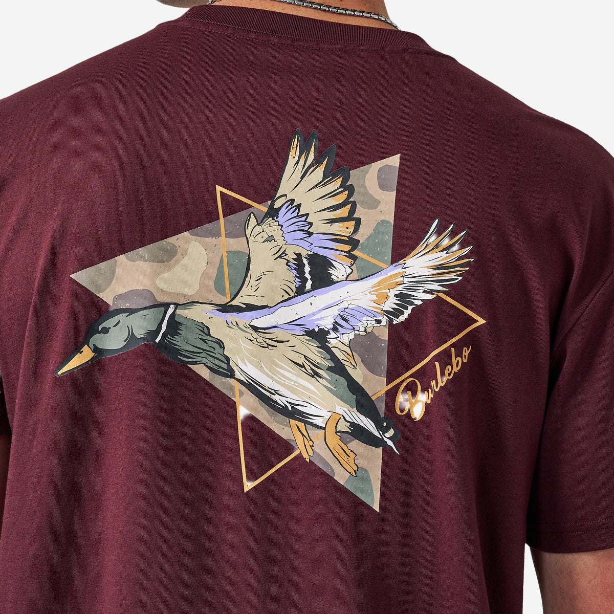 Burlebo Adult Short Sleeve Tee Pintail Triangle Duck Maroon