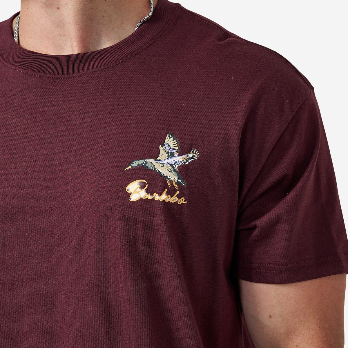 Burlebo Adult Short Sleeve Tee Pintail Triangle Duck Maroon