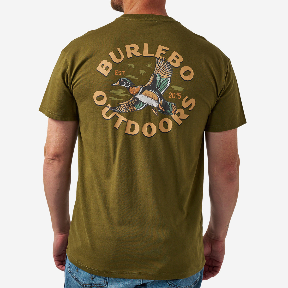 Burlebo Adult Short Sleeve Tee Wood Duck Hunter Green