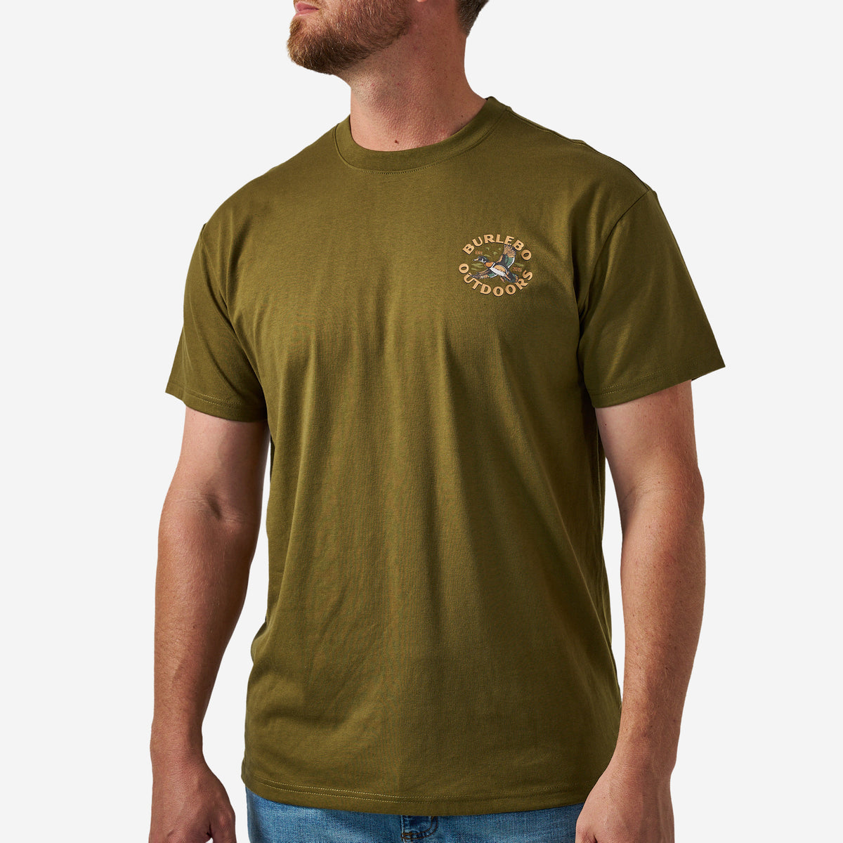 Burlebo Adult Short Sleeve Tee Wood Duck Hunter Green
