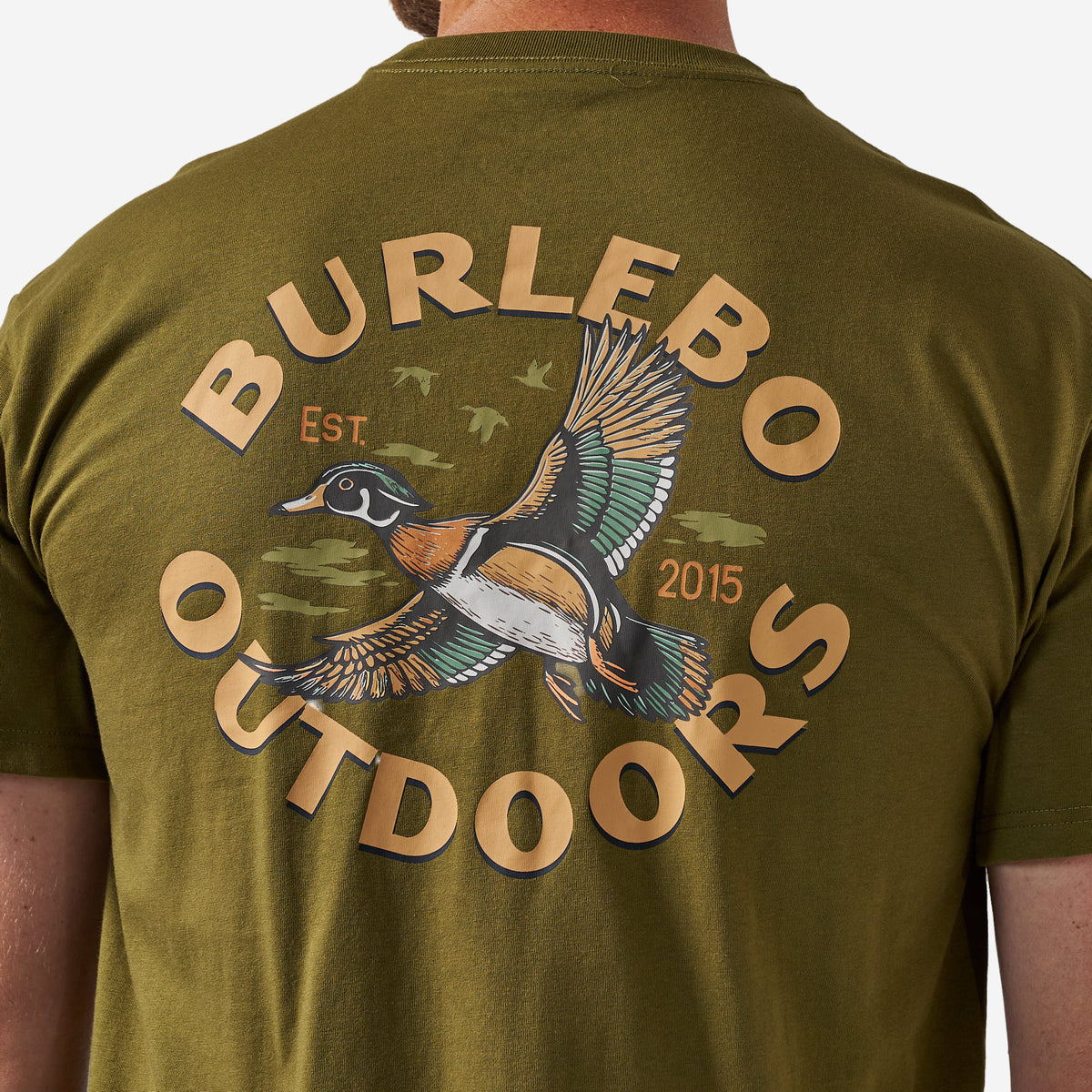 Burlebo Adult Short Sleeve Tee Wood Duck Hunter Green