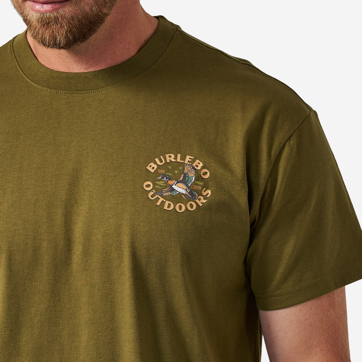 Burlebo Adult Short Sleeve Tee Wood Duck Hunter Green