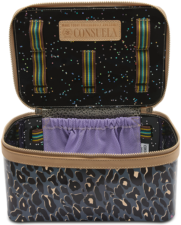 Consuela rare print deals fill zip train case multicolor skull