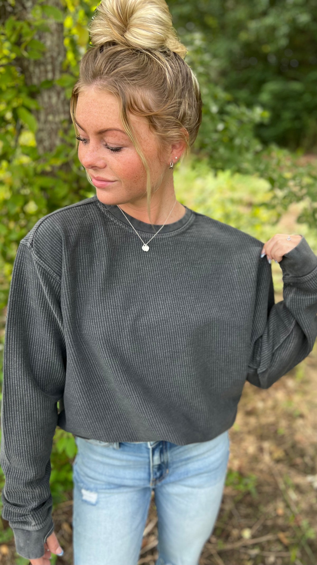 Corded sweatshirt online boutique