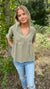 V-Neck Babydoll Top Available in 3 Colors