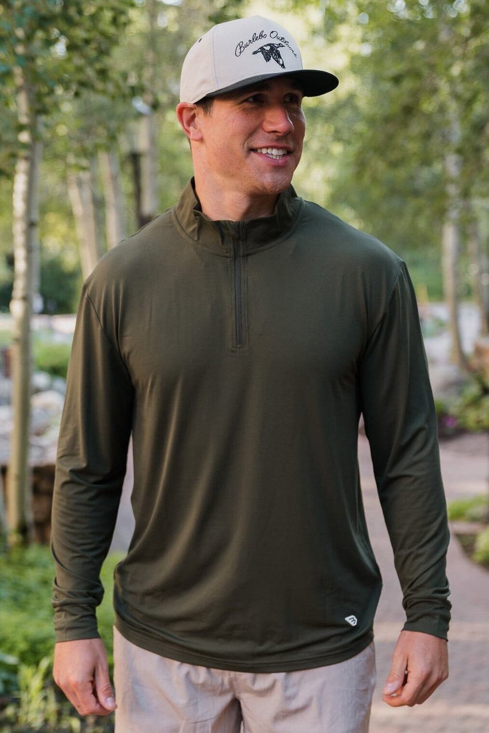 Burlebo Performance Quarter Zip Mallard Green