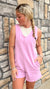Relaxed V-Neck Knit Sleeveless Romper in 2 Colors