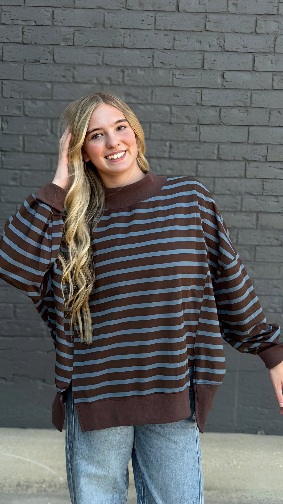 Everyday Striped Mock Neck Knit Top in 2 Colors
