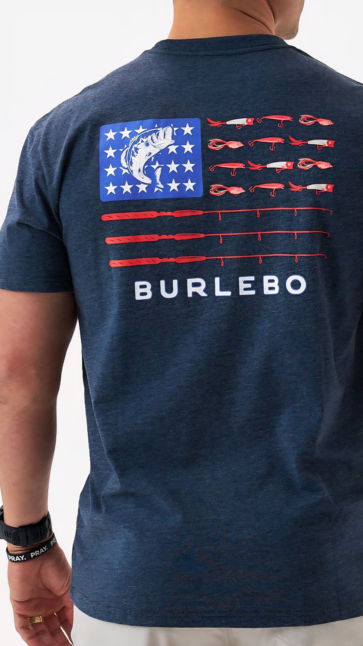 Burlebo Adult Short Sleeve Tee Fishing USA