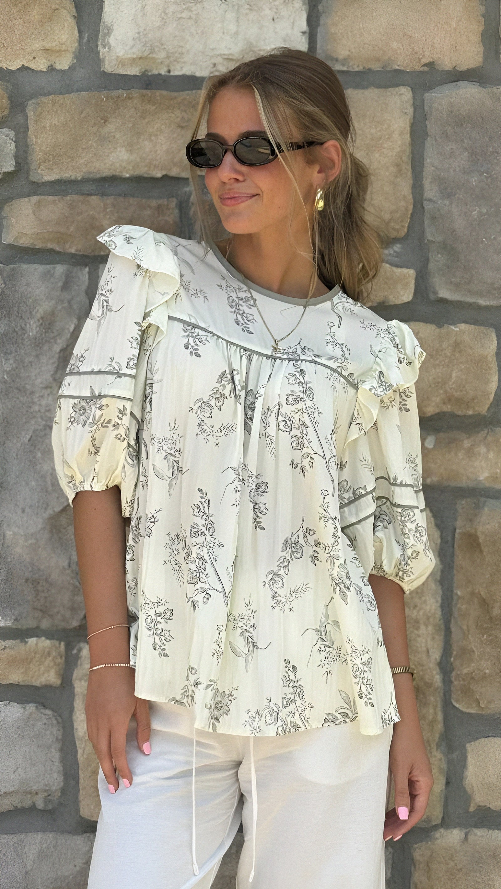 Puff Sleeve Babydoll Top in 2 Colors