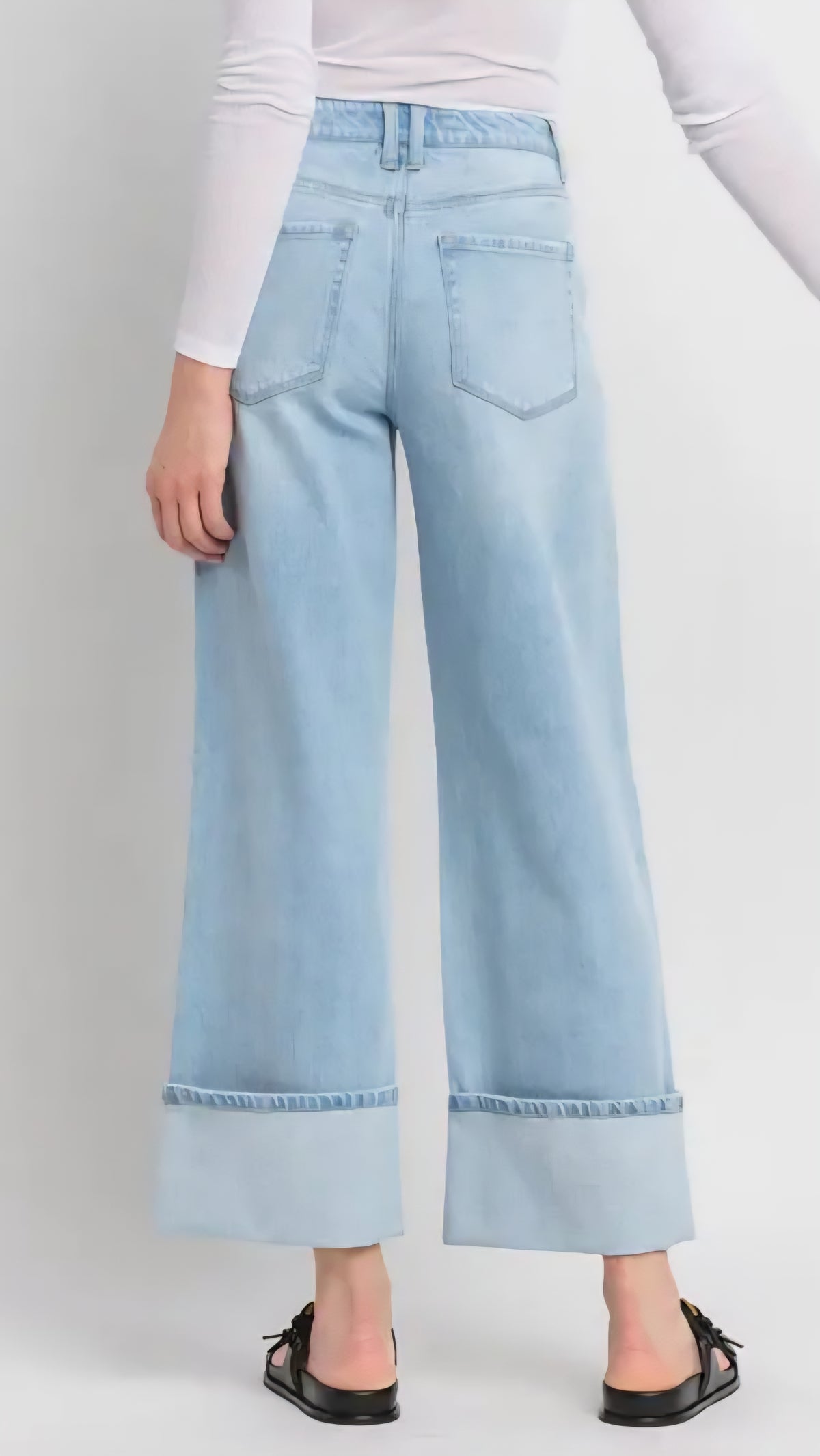 Vervet Kris Super High Rise Cuffed Baggy Wide Leg Jean T6515