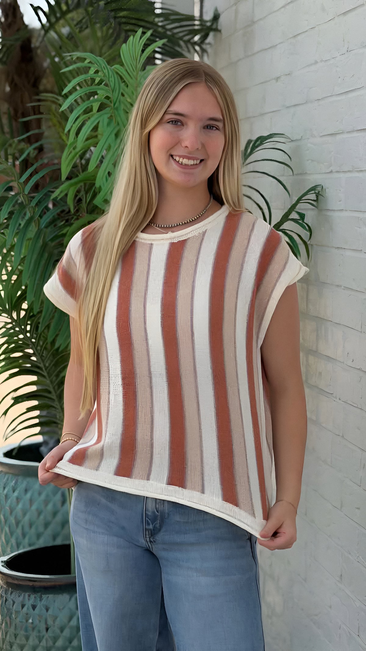 Autumn Breeze Striped Sweater Top in 2 Colors