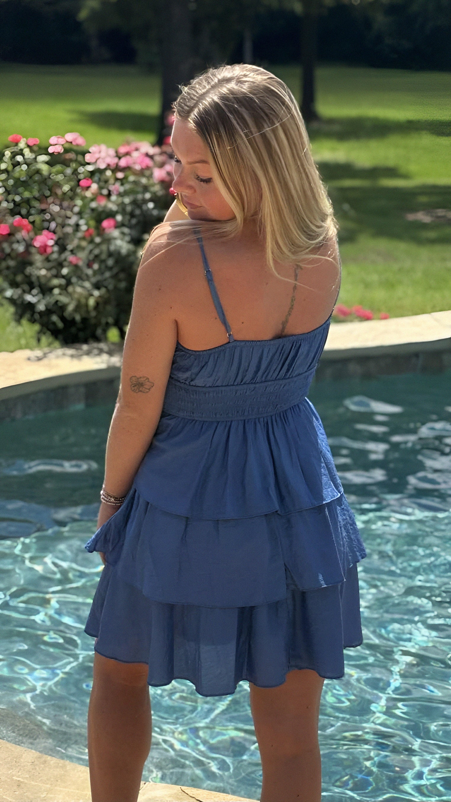 Ruffle Tiered Spaghetti Strap Mini Dress in 2 Colors
