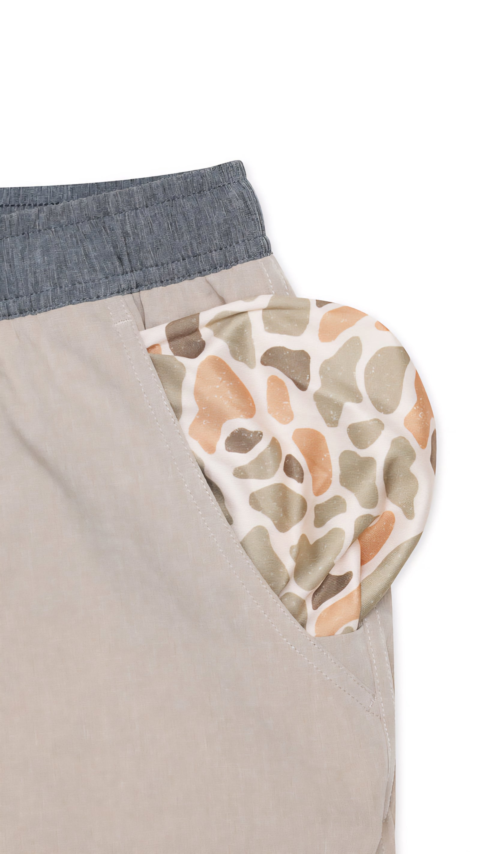 Burlebo Athletic Shorts Heather Khaki w/Venado Camo Liner