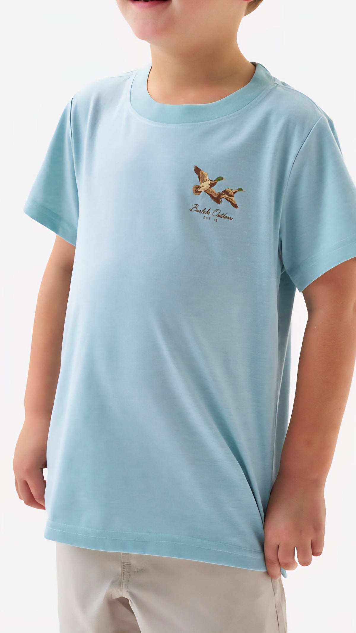 Burlebo Youth Tee Flying Mallards Sky Blue