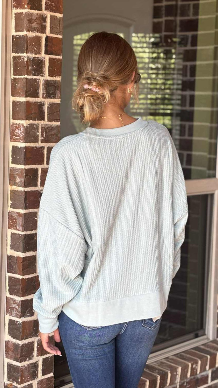 Royce Mason Waffle Henley Top in 3 Colors