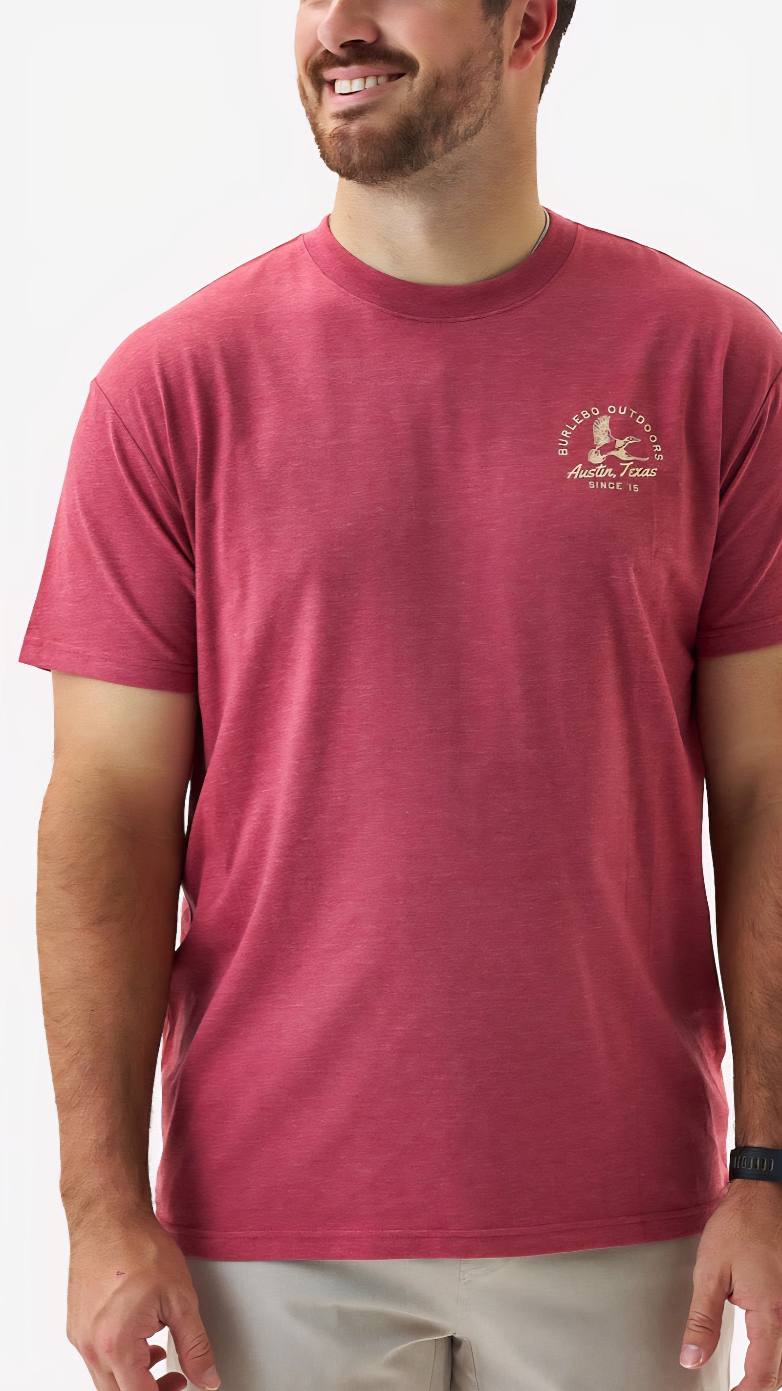 Burlebo Adult Short Sleeve Tee Classic Duck Heather Red