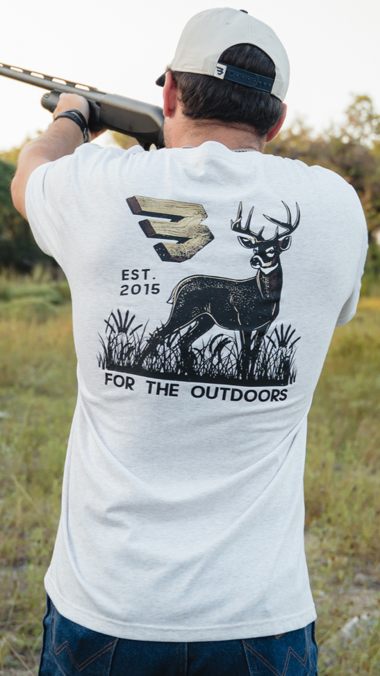 Burlebo Short Sleeve Tee For The Outdoors on Heather Oatmeal