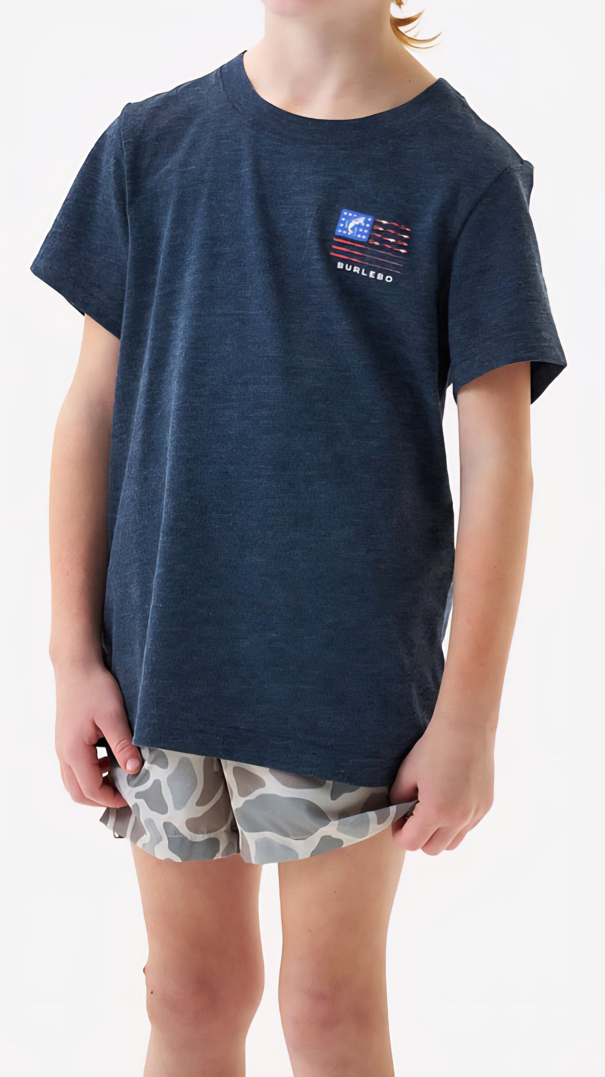Burlebo Youth Tee Fishing USA Navy