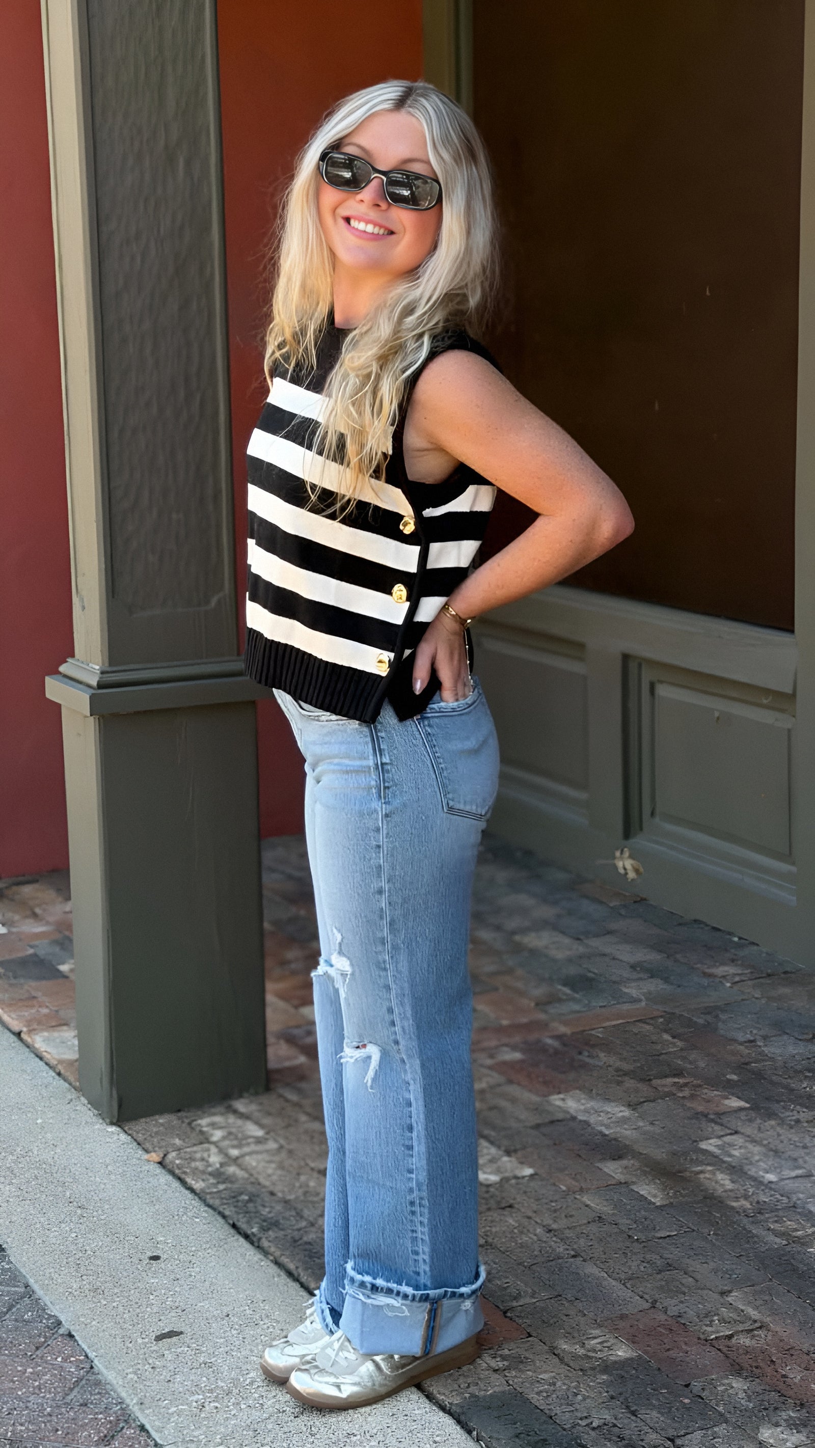 Harbor Luxe Striped Sweater Tank