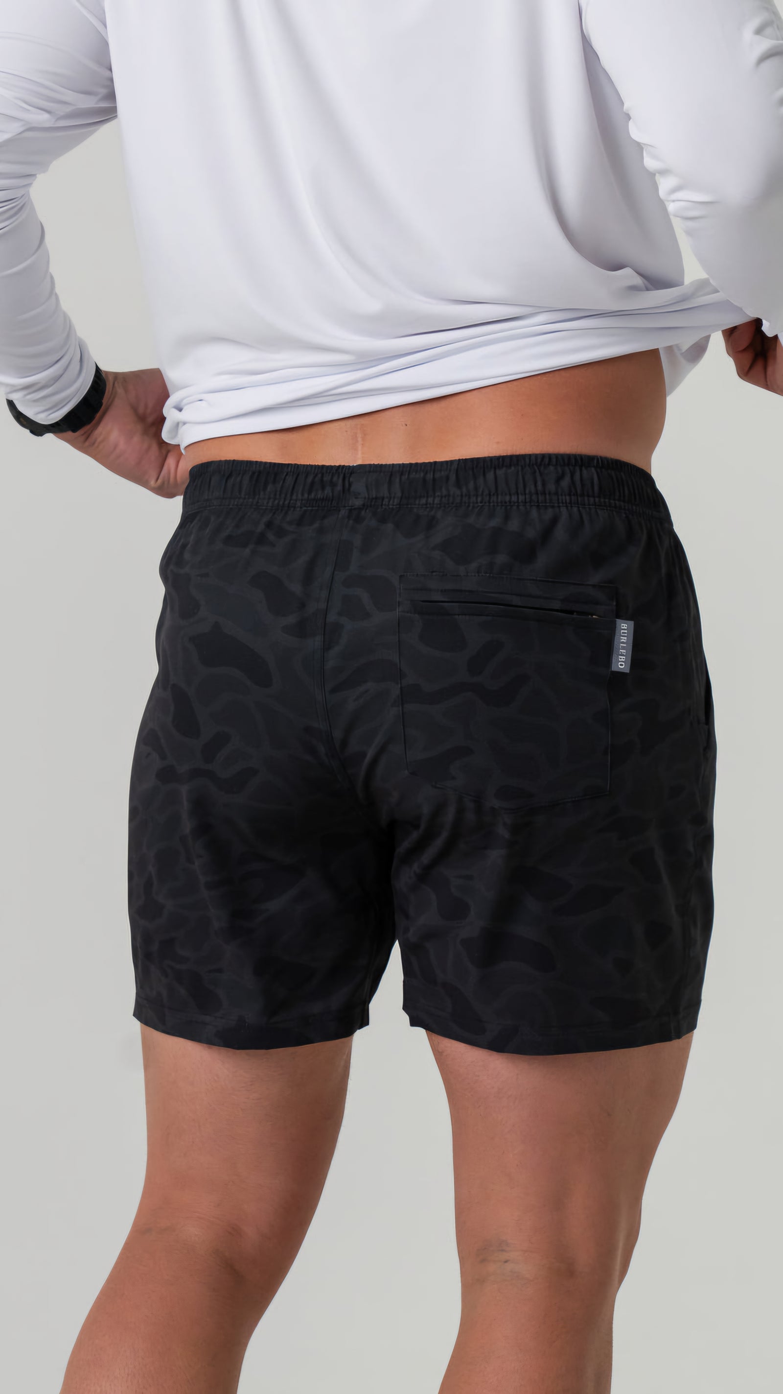 Burlebo Athletic Shorts Black Camo w/Black Liner Pocket