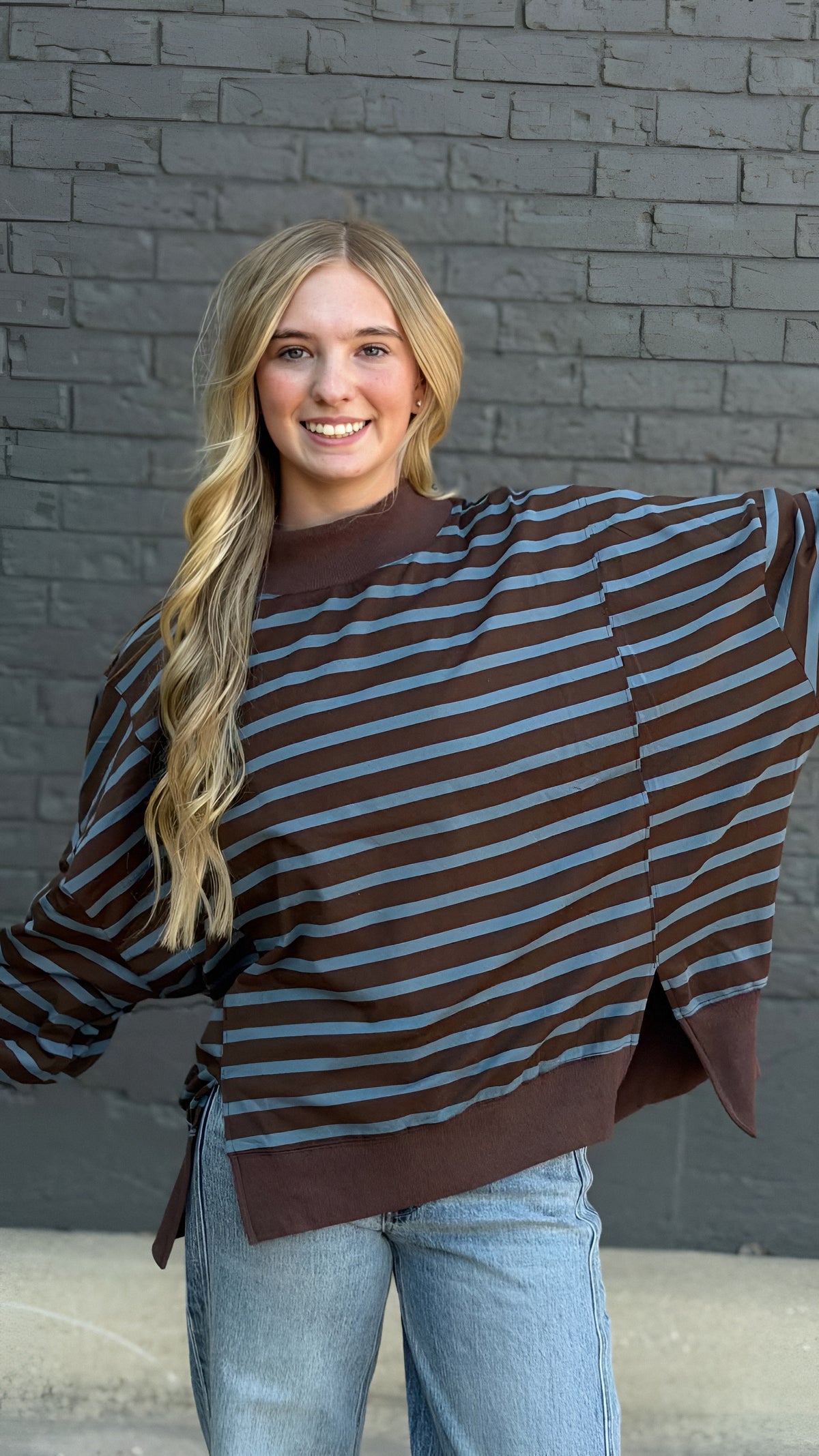 Everyday Striped Mock Neck Knit Top in 2 Colors