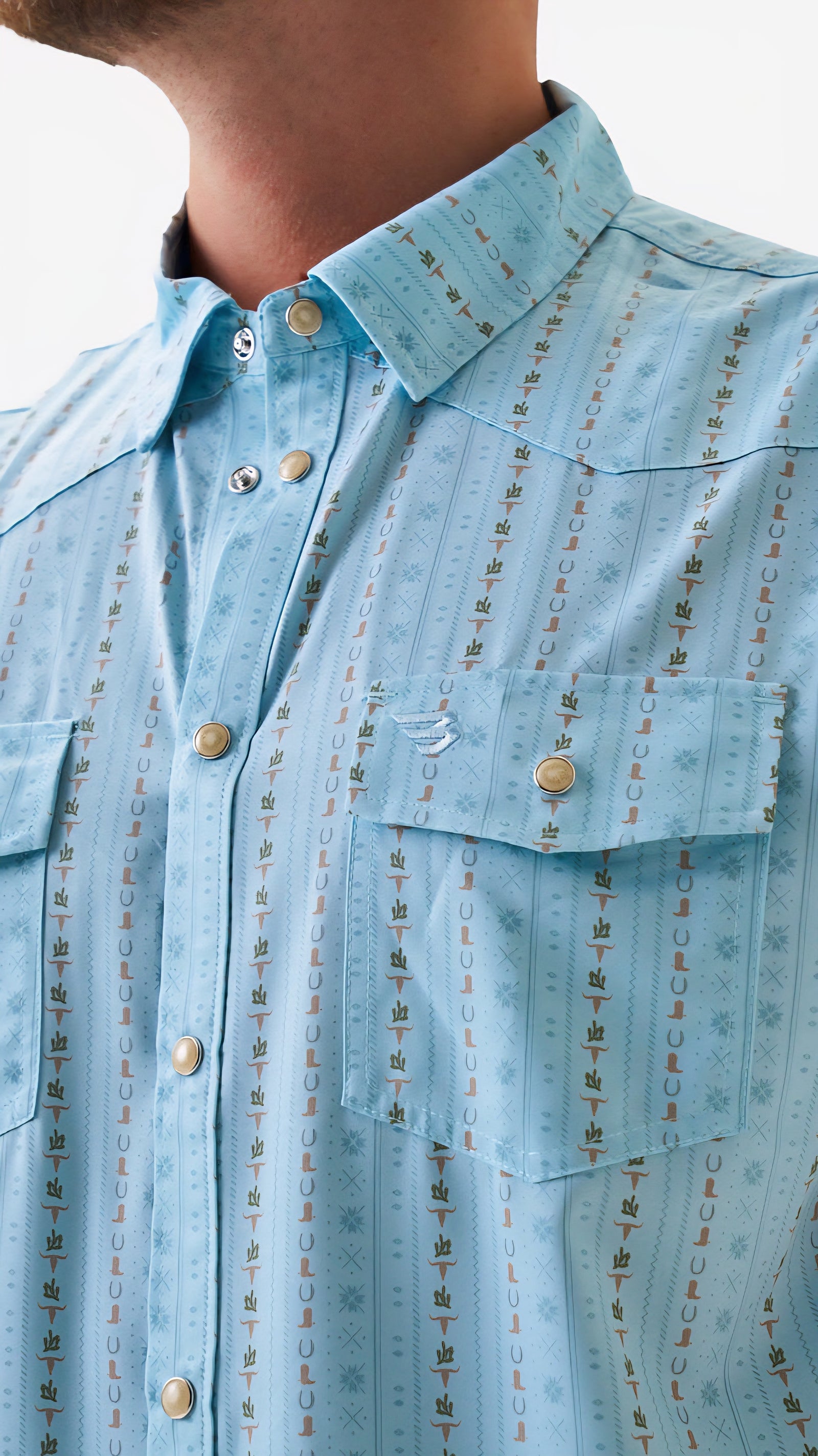 Burlebo Performance Western Shirt Ranch Blue Jean