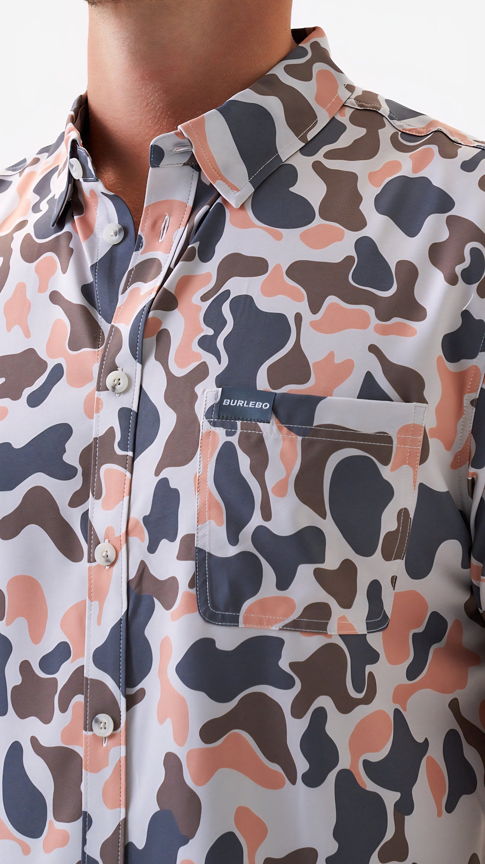 Burlebo Performance Button Up Vintage Camo