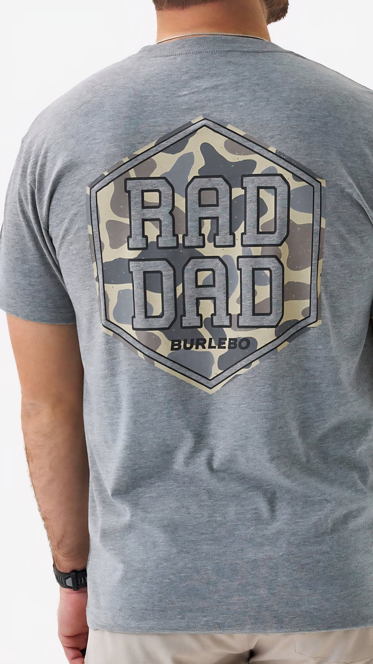 Burlebo Adult Short Sleeve Tee Rad Dad Deer Camo DHG