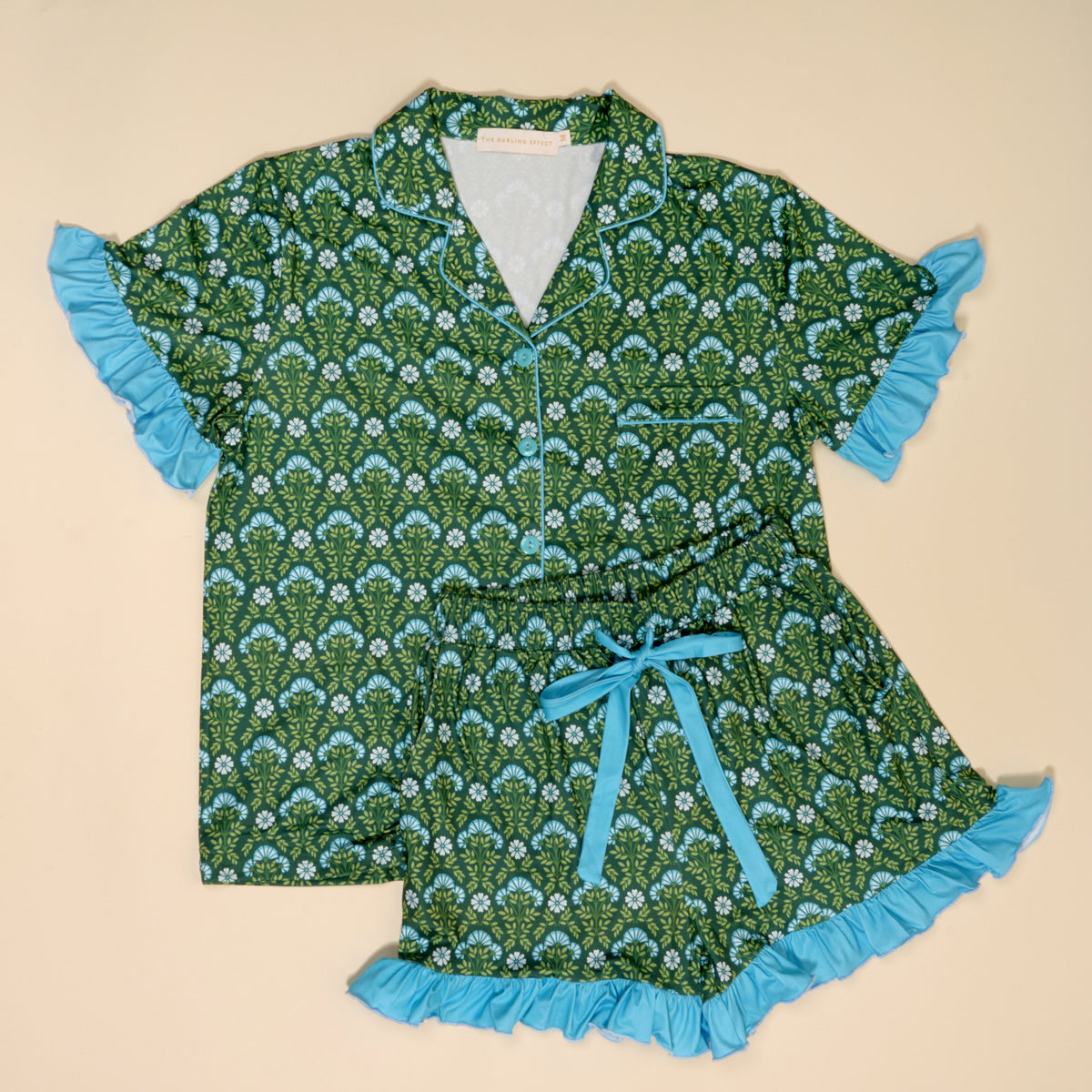 DE Everbloom Forest Green Pajama Short Set