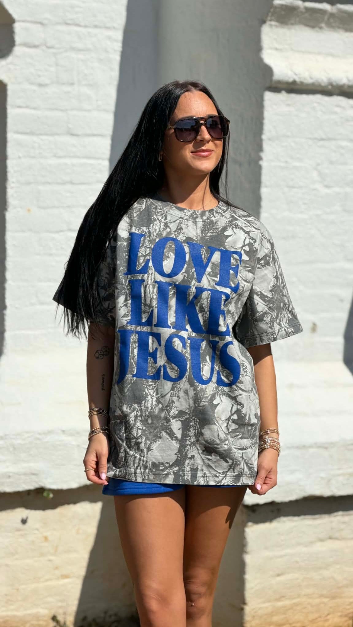 Love Like Jesus Grey Camo Graphic Tee