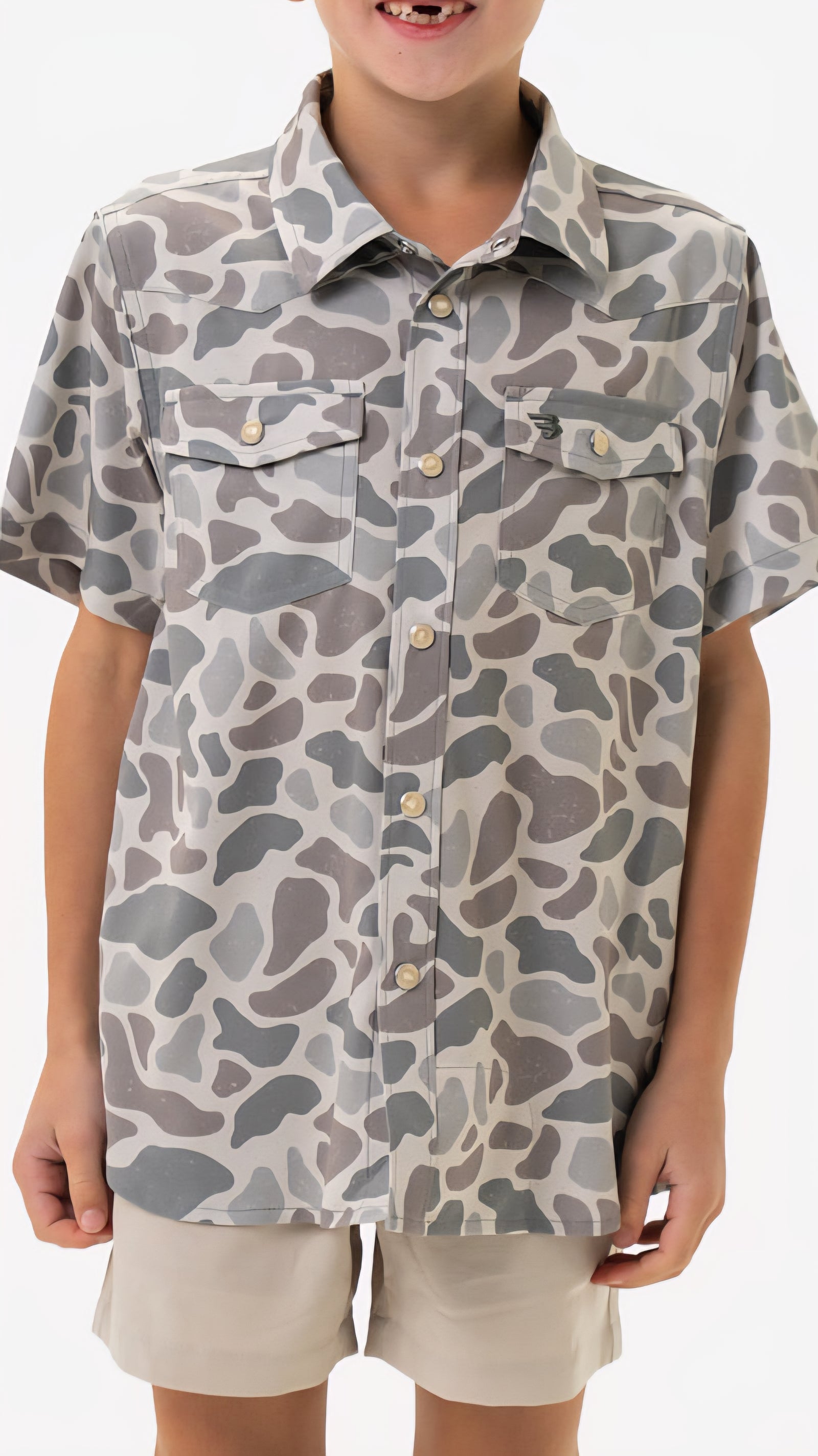 Burlebo Youth Performance Western Shirt Classic Deer Camo
