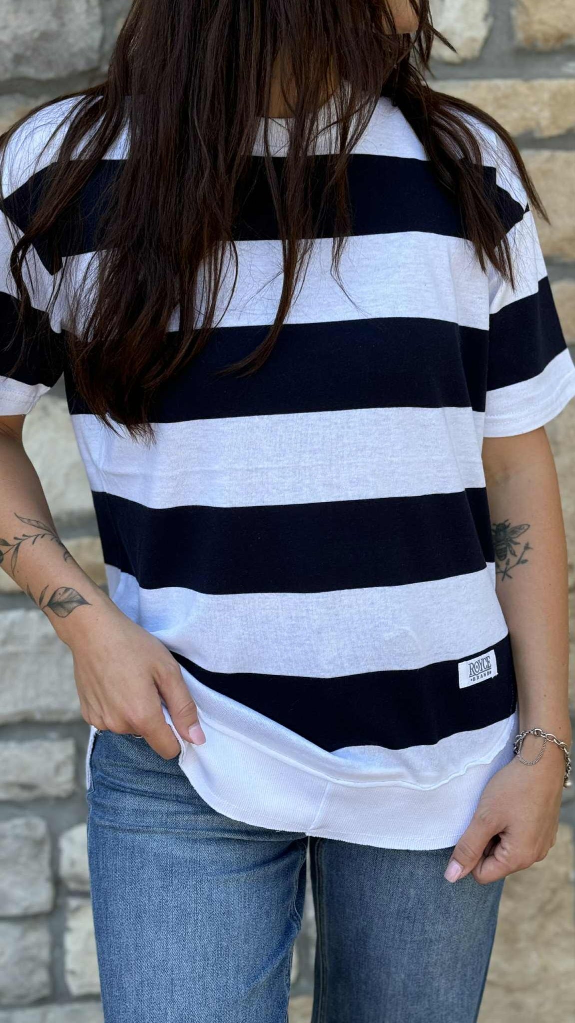 Royce Patterson Wide Striped Top