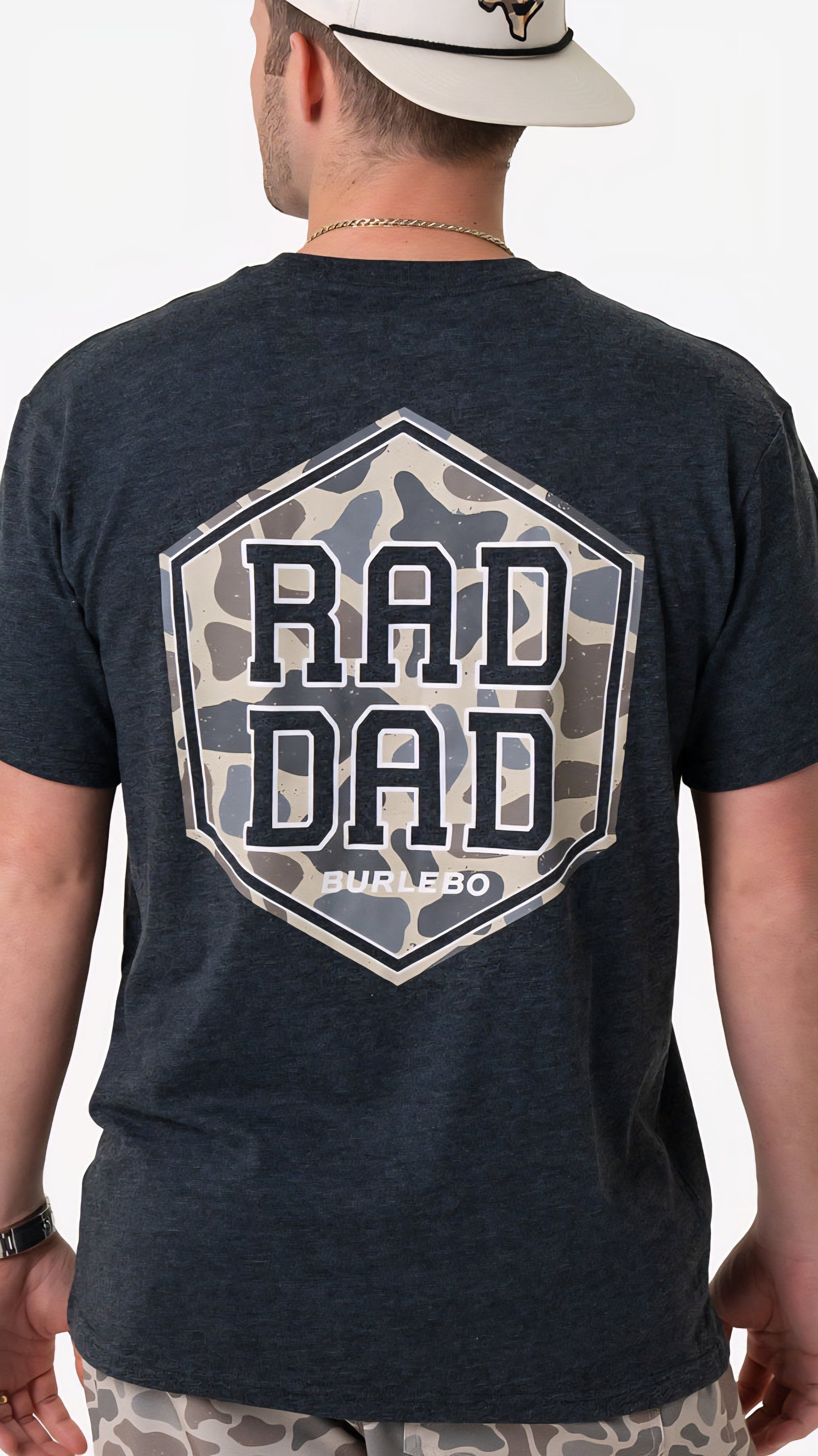 Burlebo Adult Short Sleeve Tee Rad Dad Deer Camo HB
