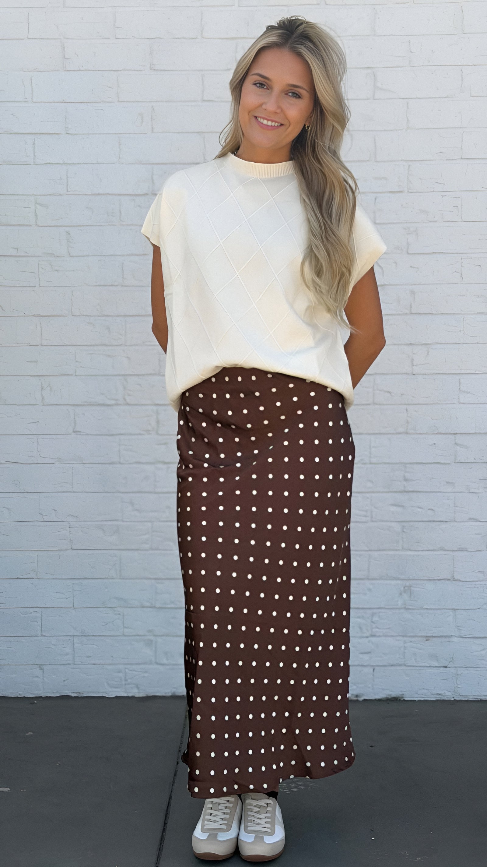 Classic Charm Polka Dot Midi Skirt in 2 Colors