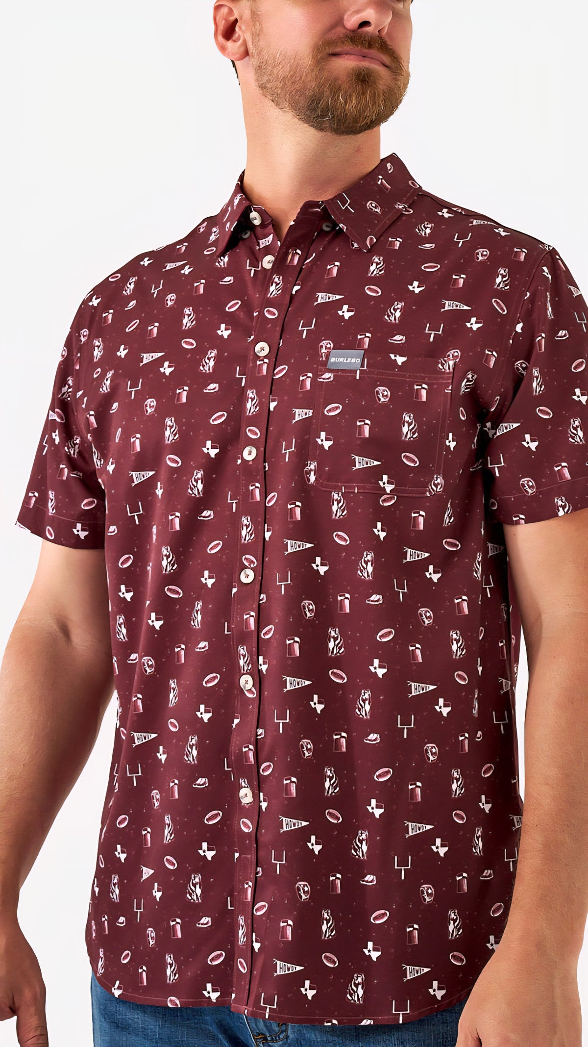 Burlebo Performance Button Up Gameday in College Station