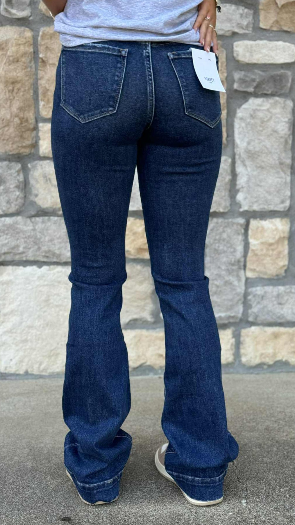 Vervet High Rise Trouser Hem Bootcut Jean T6501