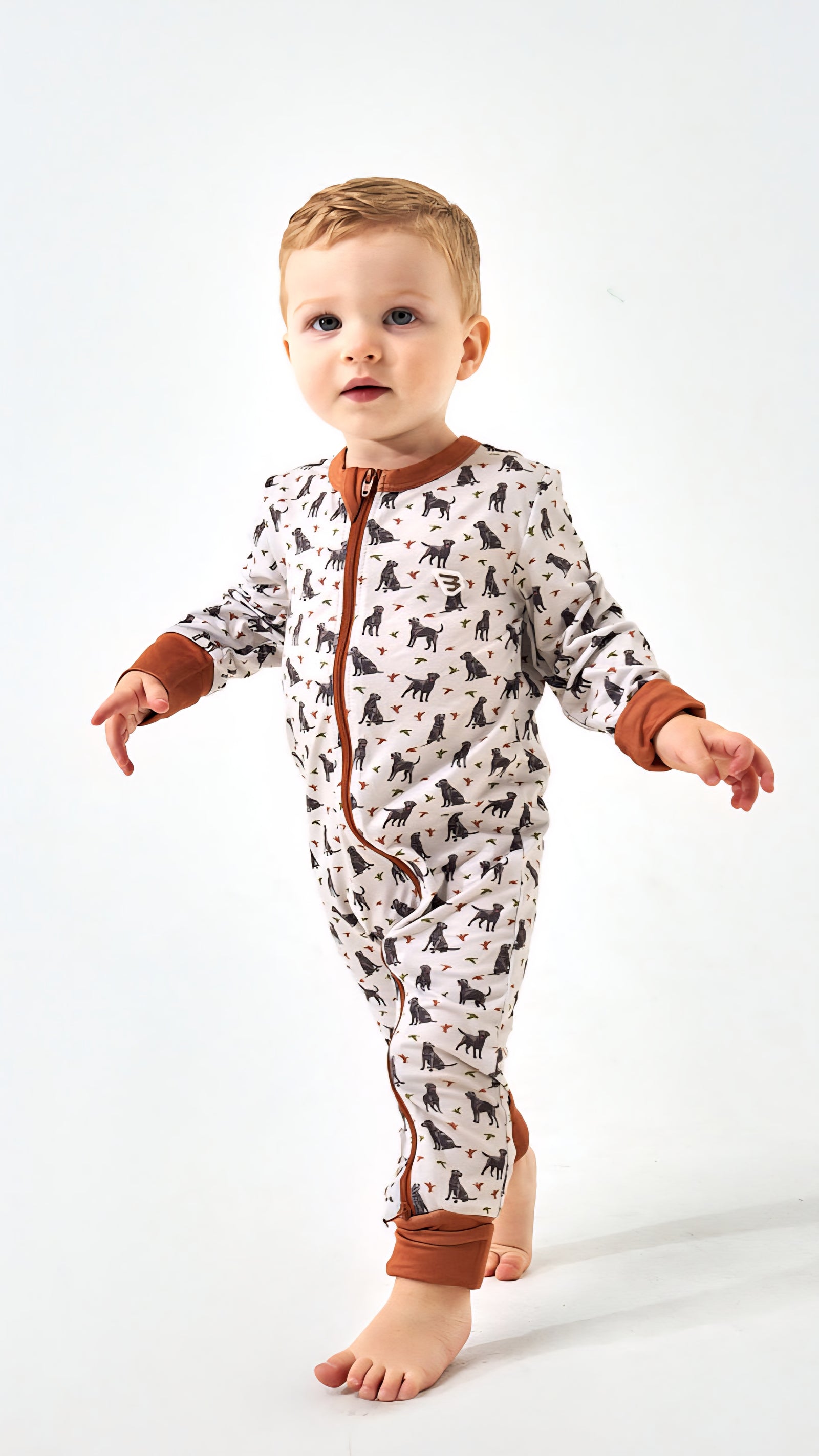Burlebo Baby Zip Up - Ducks and Dogs