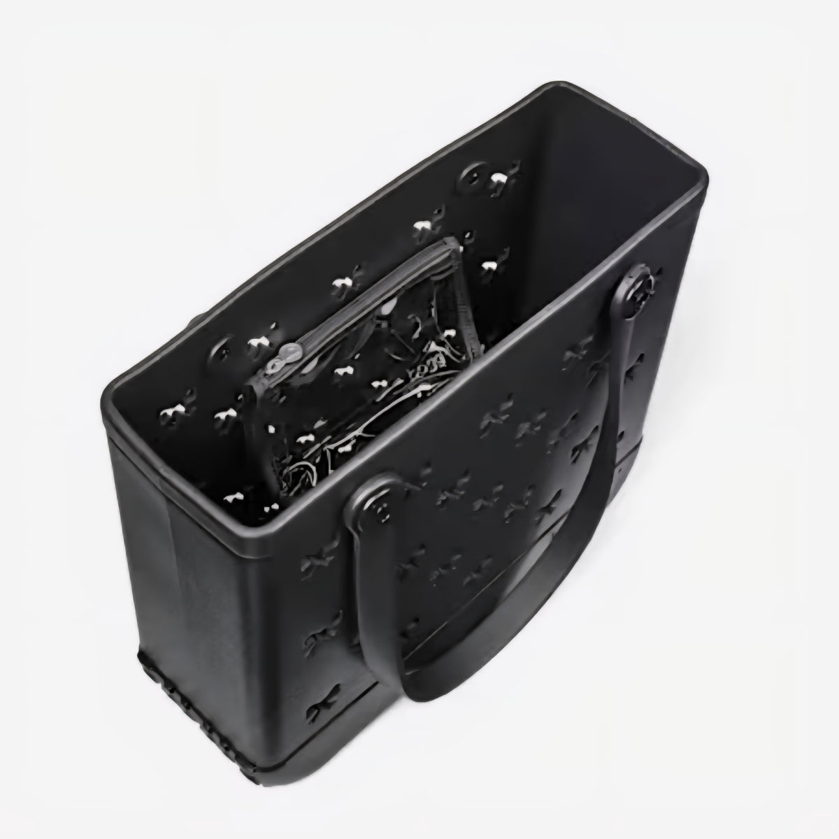 Bogg Bag Black Bows in Baby (Medium)