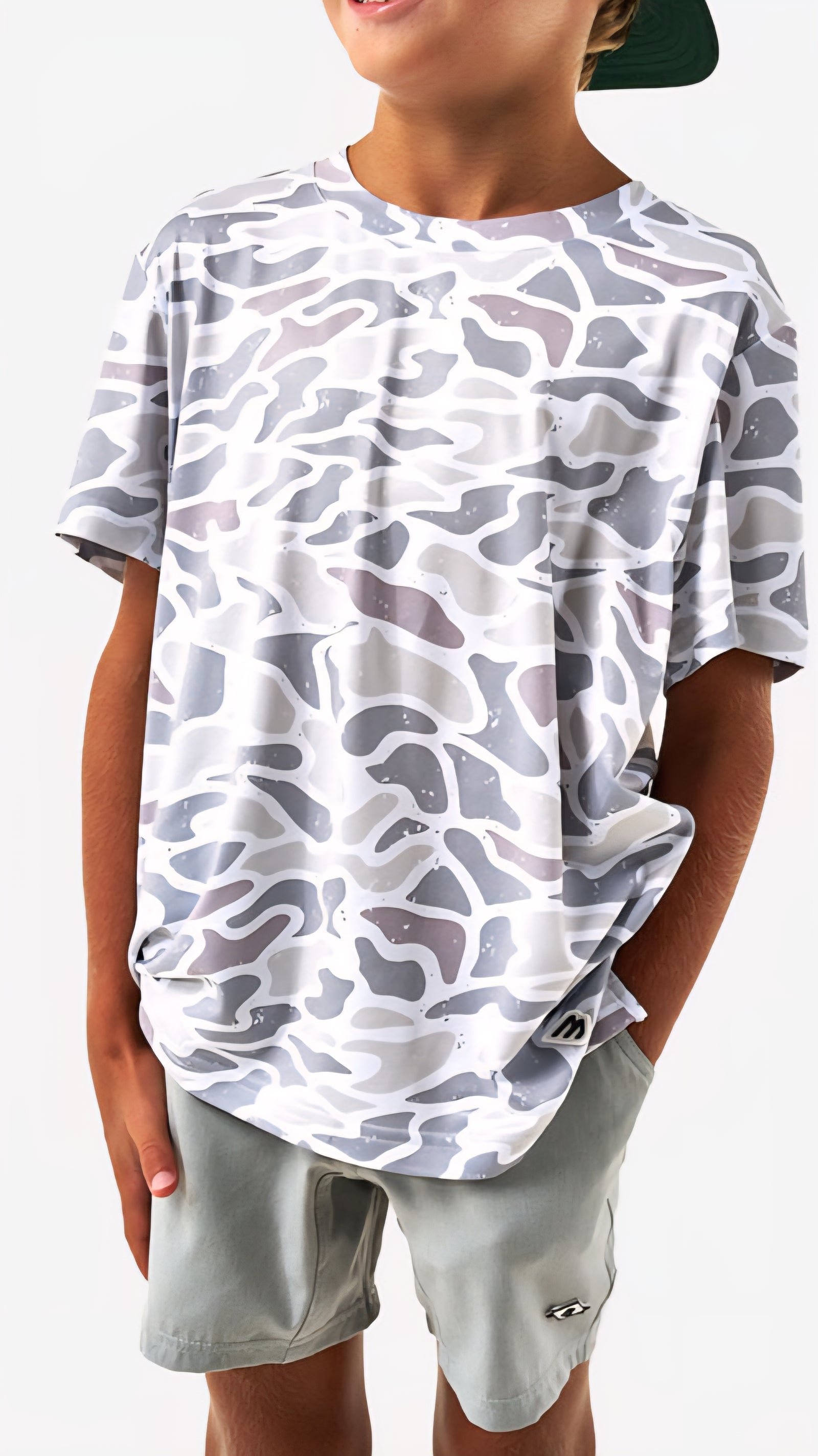 Burlebo Youth Go To Tee White Camo