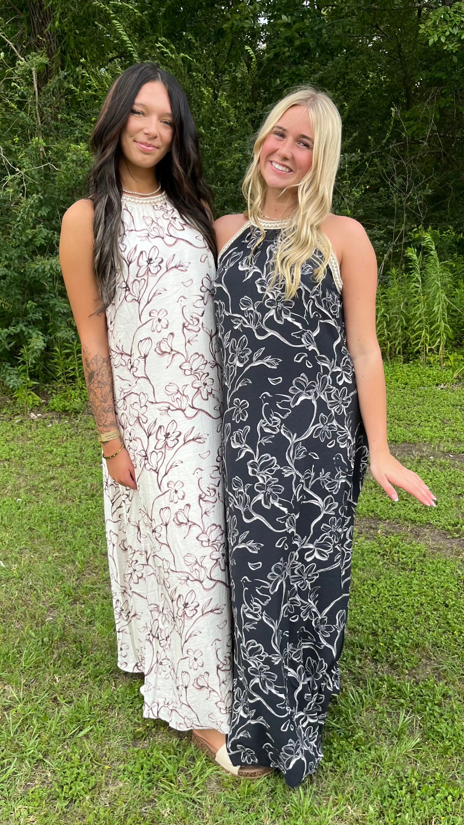 Summer Garden Halter Neck Maxi Dress in 2 Colors