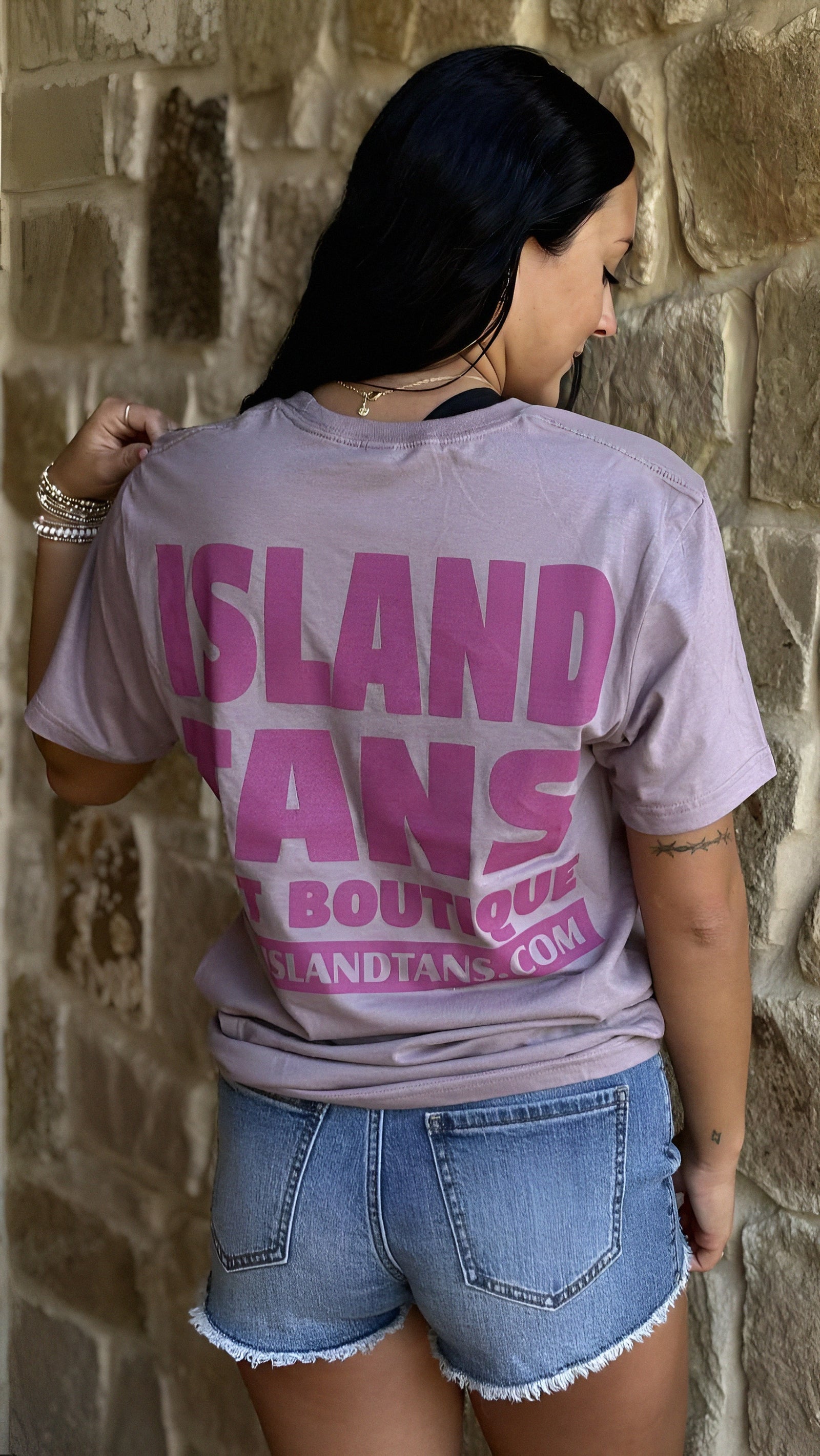 Island Tans Logo Tee-Paragon with Purple